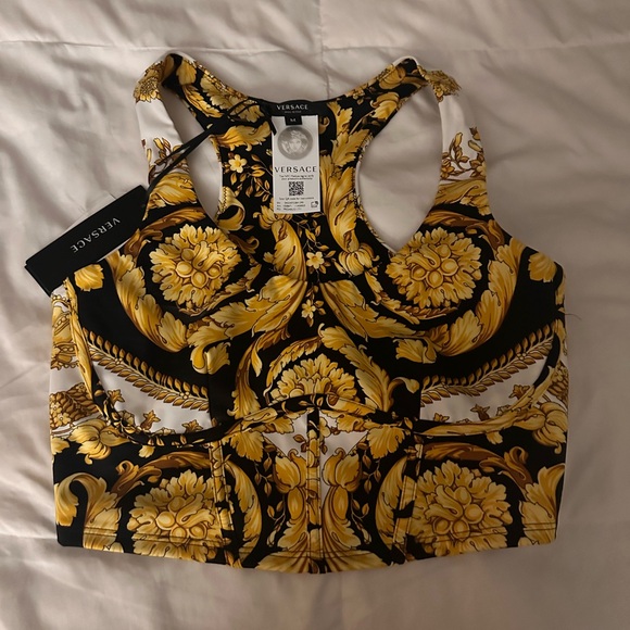 Versace Baroque Printed Cropped Tank Top - Picture 2 of 12